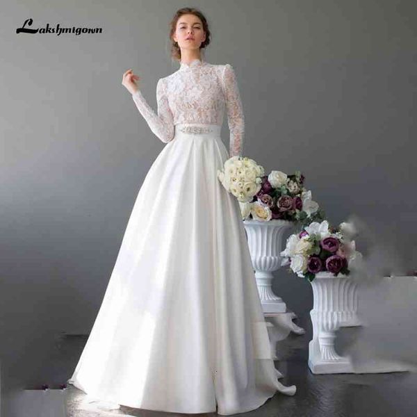 new satin es 2021 high neck lace long sleeve a line wedding gown boho bride vestidos de novia 5vgp, White
new satin es 2021 high neck lace long sleeve a line wedding gown boho bride vestidos de novia 5vgp, White