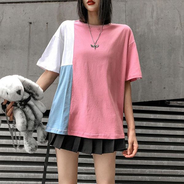 women's t-shirt cotton womens t shirt color block summer women loose drop shoulder tshirt female short sleeve tees o-neck tee, White
women's t-shirt cotton womens t shirt color block summer women loose drop shoulder tshirt female short sleeve tees o-neck tee, White