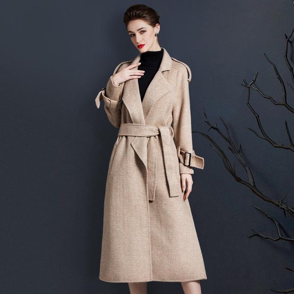 women's wool & blends winter simple classic long loose double sided women korean cashmere overcoating belt ladies camel young elegant w, Black
women's wool & blends winter simple classic long loose double sided women korean cashmere overcoating belt ladies camel young elegant w, Black