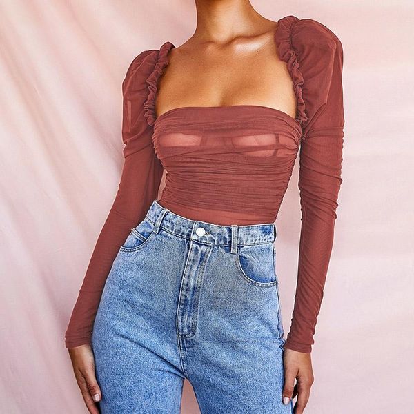double layer mesh bodysuit women 2021 autumn long sleeve square neck bodysuits ladies club bodycon overalls women's jumpsuits & ro, Black;white
double layer mesh bodysuit women 2021 autumn long sleeve square neck bodysuits ladies club bodycon overalls women's jumpsuits & ro, Black;white