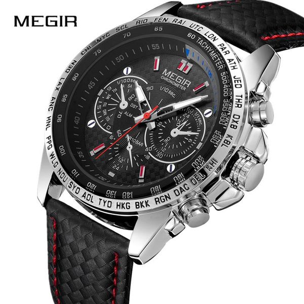 wristwatches megir fashion men watch sport luminous waterproof leather quartz men's clock relogio masculino, Slivery;brown
wristwatches megir fashion men watch sport luminous waterproof leather quartz men's clock relogio masculino, Slivery;brown