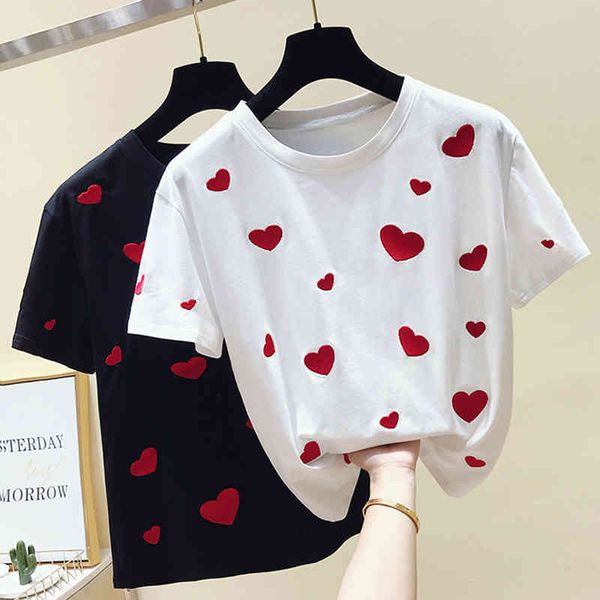 women's t-shirt female shirt embroidered, plus size, love, summer, cotton, casual clothes, short sleeve, femme ff0d, White
women's t-shirt female shirt embroidered, plus size, love, summer, cotton, casual clothes, short sleeve, femme ff0d, White