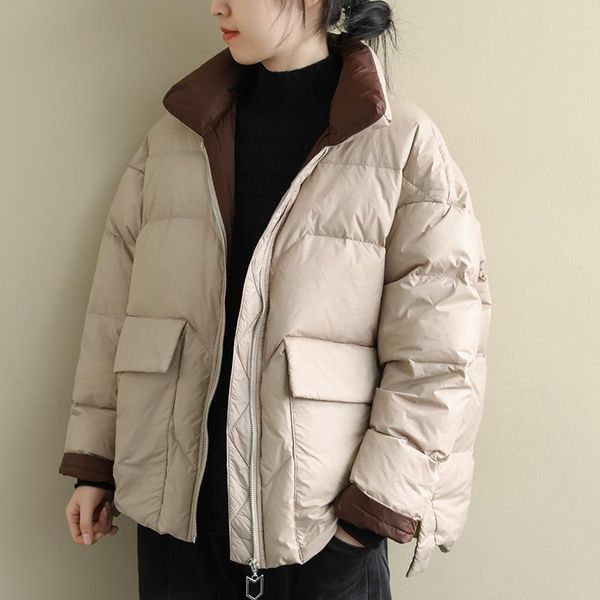 women's down & parkas fashion winter white duck jacket stand collar pocket 2021 ladies long sleeve warm, Black
women's down & parkas fashion winter white duck jacket stand collar pocket 2021 ladies long sleeve warm, Black