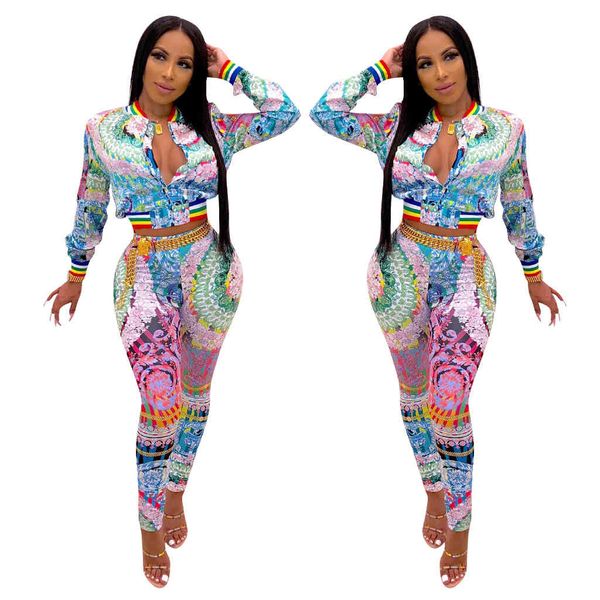 arrivals floral printed women jackets pants sets fashion nightclub two pieces outfits long sleeves zipper coat suits autumn real pos, White
arrivals floral printed women jackets pants sets fashion nightclub two pieces outfits long sleeves zipper coat suits autumn real pos, White
