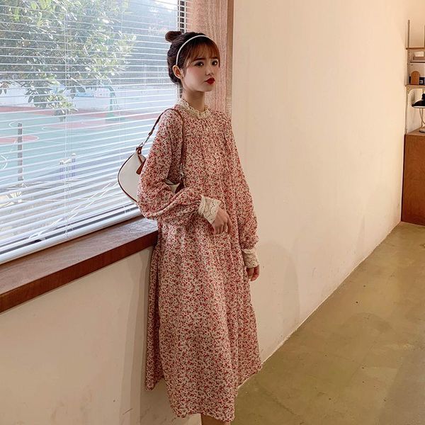 spring pregnant women floral dress long loose lace patchwork lantern sleeve maternity chiffon pregnancy dresses, White
spring pregnant women floral dress long loose lace patchwork lantern sleeve maternity chiffon pregnancy dresses, White