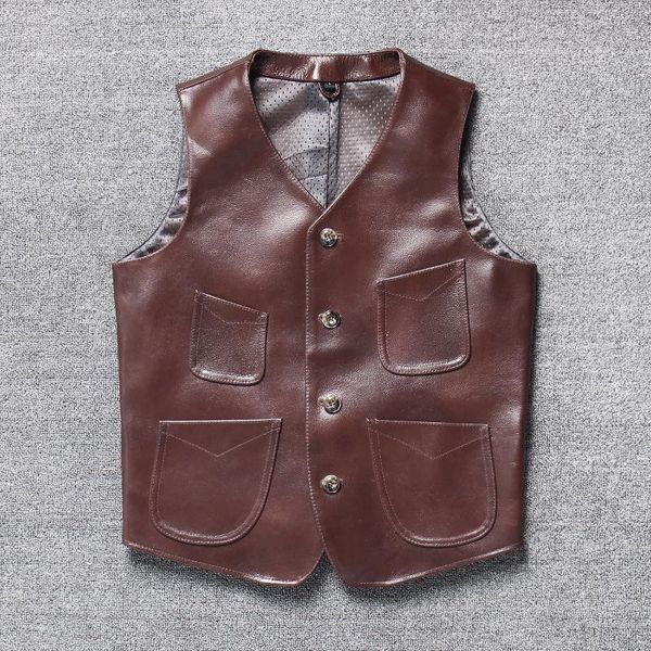 men's vests genuine leather vest first layer cowhide simple fashion slim fit waistcoat, Black;white
men's vests genuine leather vest first layer cowhide simple fashion slim fit waistcoat, Black;white