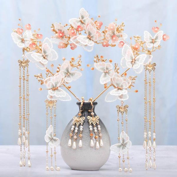 wedding jewelry sets luxury step shake tassel butterfly flower women hair set hairpin comb ear clips accessories vl, Slivery;golden
wedding jewelry sets luxury step shake tassel butterfly flower women hair set hairpin comb ear clips accessories vl, Slivery;golden