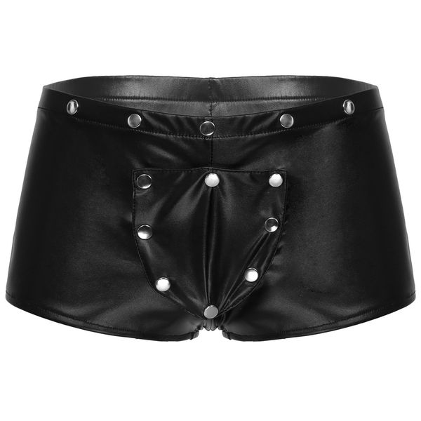 Men Lingerie Underwear Sexy Faux Leather Front Snap Button Shorts Elastic Waistband Briefs Sexy Clubwear Bar Performance Costume, Black;white
Men Lingerie Underwear Sexy Faux Leather Front Snap Button Shorts Elastic Waistband Briefs Sexy Clubwear Bar Performance Costume, Black;white