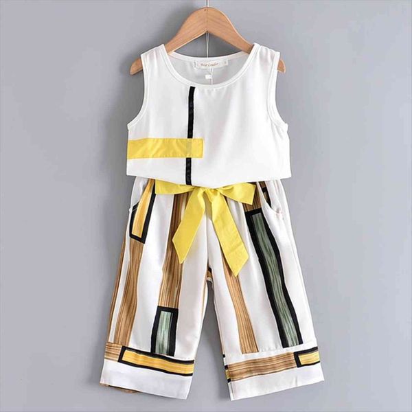 girls clotheing set summer fashion sleeveless splicing design t shirt pants 2pcs suit for girl children clothes, White
girls clotheing set summer fashion sleeveless splicing design t shirt pants 2pcs suit for girl children clothes, White