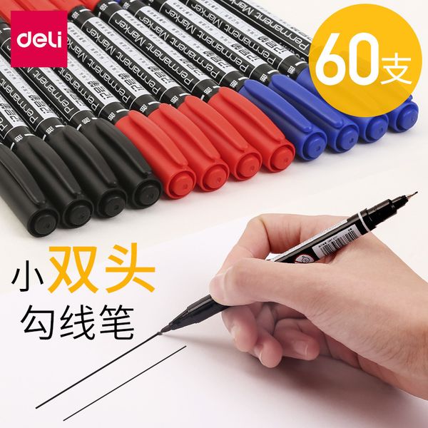 deli 60 double headed oily marking pens are not easy to fade. black line drawing pen for kindergarten children
deli 60 double headed oily marking pens are not easy to fade. black line drawing pen for kindergarten children