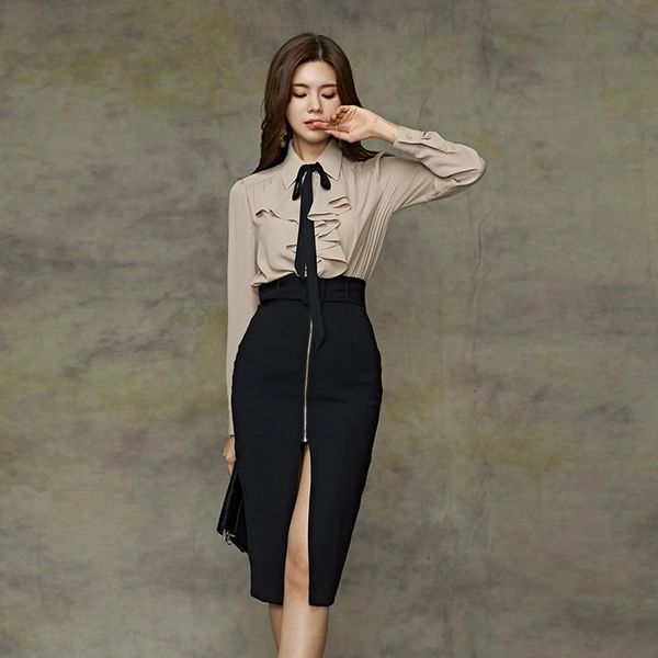 two piece dress spring and autumn korean office lady bow tie long sleeve shirt + high waist skirt suit x3g9, White
two piece dress spring and autumn korean office lady bow tie long sleeve shirt + high waist skirt suit x3g9, White