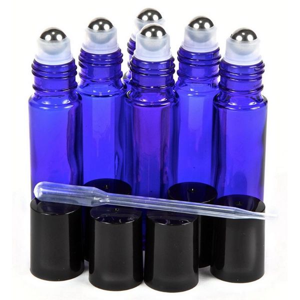 storage bottles & jars 6pcs 10ml cobalt blue glass roll on bottle with stainless steel roller ball for essential oil blends empty cosmetic c
storage bottles & jars 6pcs 10ml cobalt blue glass roll on bottle with stainless steel roller ball for essential oil blends empty cosmetic c