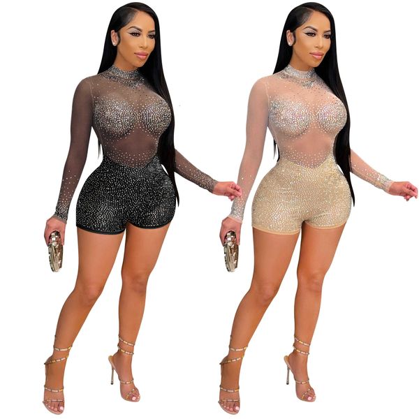 woman playsuit diamond perspective o-neck long sleeve playsuit for night club sheath middle waist short pant for summer 210712, Black;white
woman playsuit diamond perspective o-neck long sleeve playsuit for night club sheath middle waist short pant for summer 210712, Black;white