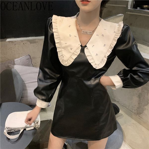 pu party dress patchwork peter pan collar mini dresses retro high waist puff sleeve vestidos korean 19606 210415, Black;gray
pu party dress patchwork peter pan collar mini dresses retro high waist puff sleeve vestidos korean 19606 210415, Black;gray