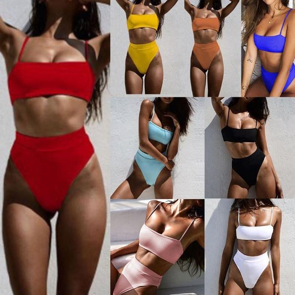 one-piece suits womens 2 piece bikini set spaghetti cami strap bandeau swimsuit high waisted cheeky thong solid color bathing suit
one-piece suits womens 2 piece bikini set spaghetti cami strap bandeau swimsuit high waisted cheeky thong solid color bathing suit