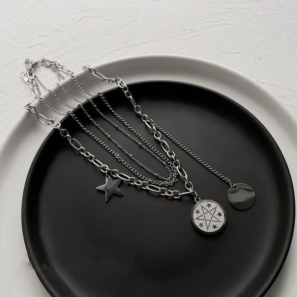 chokers origin summer fashion double layer circle geometric star pendant necklace for women asymmetric stainless steel jewelry, Golden;silver
chokers origin summer fashion double layer circle geometric star pendant necklace for women asymmetric stainless steel jewelry, Golden;silver