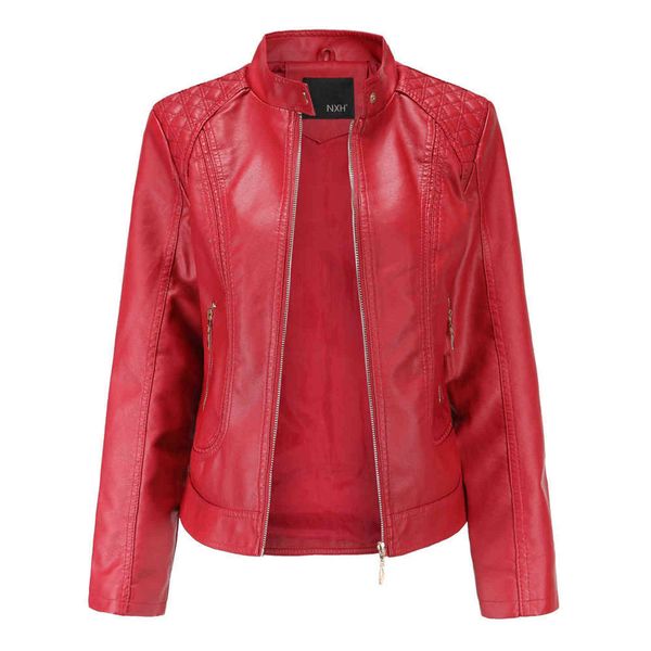 leather jacket women zippers spring autumn women's pu leather jacket mandarin collar red motor biker coat female oversized 211118, Black
leather jacket women zippers spring autumn women's pu leather jacket mandarin collar red motor biker coat female oversized 211118, Black