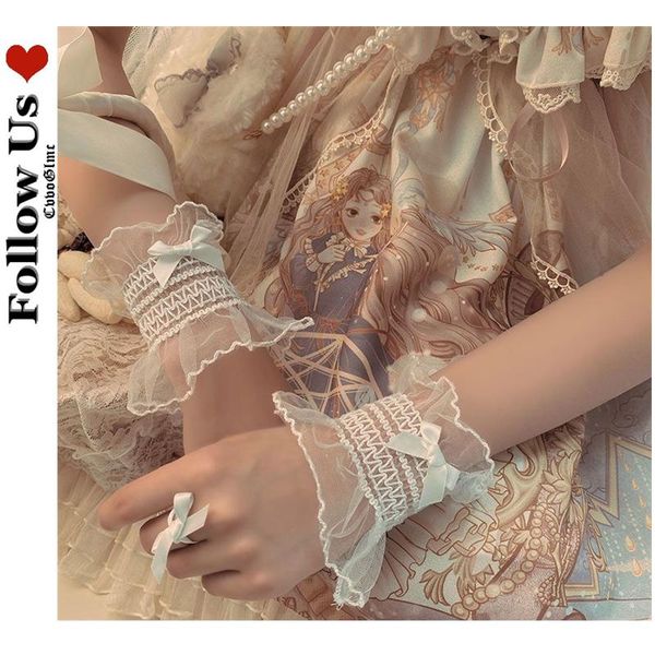 five fingers gloves lolita black lace bow arm warmer harajuku fingerless cuff kawaii women cute girl wrist sleeve, Blue;gray
five fingers gloves lolita black lace bow arm warmer harajuku fingerless cuff kawaii women cute girl wrist sleeve, Blue;gray
