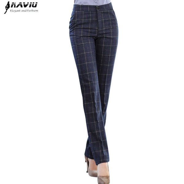 naviu plaid cotton pants female england style autumn waist slim straight trousers 210604, Black;white
naviu plaid cotton pants female england style autumn waist slim straight trousers 210604, Black;white