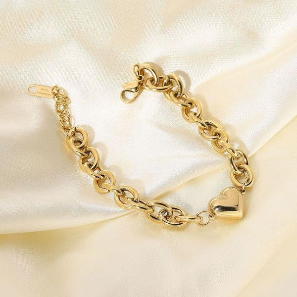 charm bracelets minar elegant metallic love heart for women girls stainless steel gold color twisted chain accessories, Golden;silver
charm bracelets minar elegant metallic love heart for women girls stainless steel gold color twisted chain accessories, Golden;silver