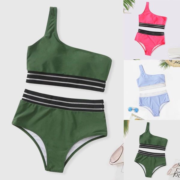 women's swimwear 2021 slanted shoulder strap patchwork bikini lavender bathing suit split beach sports push up biquini swimsuit, White;black
women's swimwear 2021 slanted shoulder strap patchwork bikini lavender bathing suit split beach sports push up biquini swimsuit, White;black