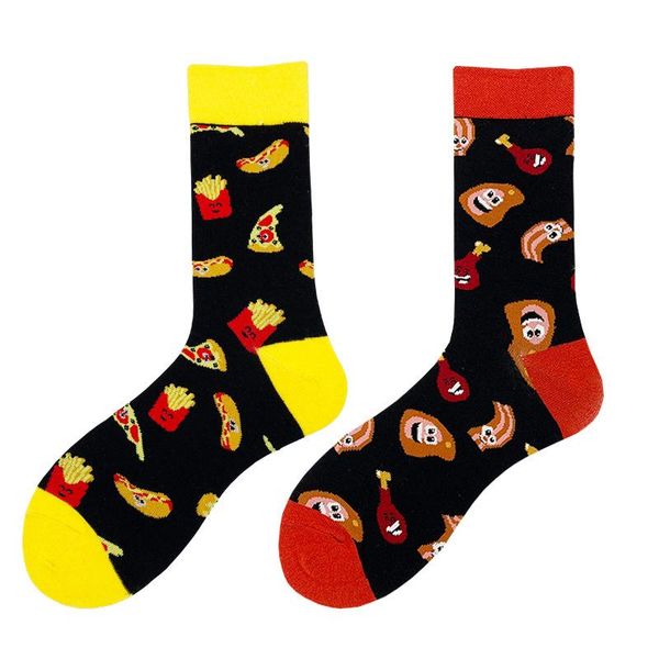 men's socks 1 pair fashion cartoon chicken drumstick french fries food painting style cute happy harajuku colorful casual, Black
men's socks 1 pair fashion cartoon chicken drumstick french fries food painting style cute happy harajuku colorful casual, Black