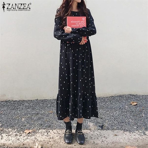 zanzea 2021 autumn women dress maxi long vestidos bohemian polka dot ruffles hem summer sundress beach robe femme long shirts, Black;gray
zanzea 2021 autumn women dress maxi long vestidos bohemian polka dot ruffles hem summer sundress beach robe femme long shirts, Black;gray