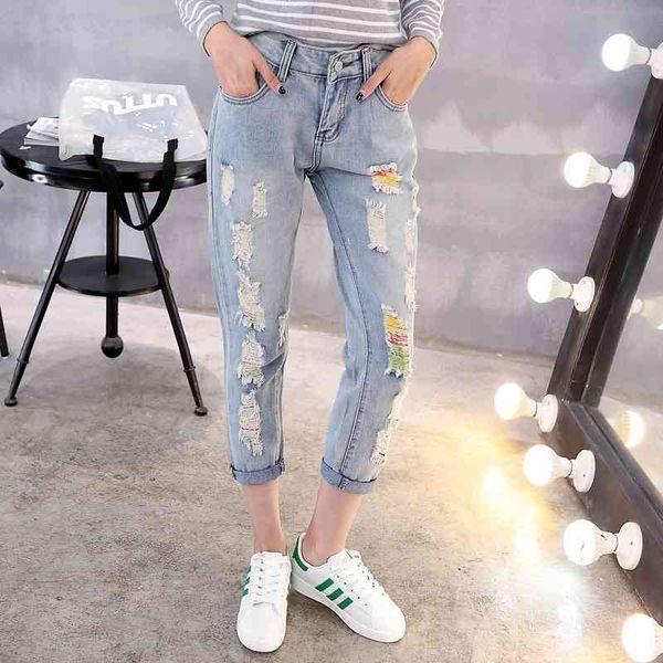 jeans summer torn washed-up jeans lapel breeches big waist elastic length of ankle hare female pants fall, Blue
jeans summer torn washed-up jeans lapel breeches big waist elastic length of ankle hare female pants fall, Blue