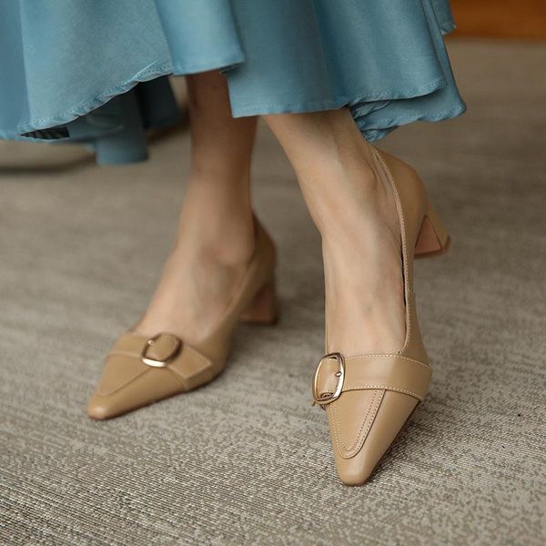 dress shoes genuine leather women pumps buckle spring summer party office woman single, Black
dress shoes genuine leather women pumps buckle spring summer party office woman single, Black