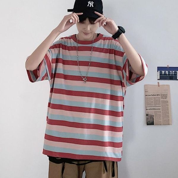 men's t-shirts summer cotton o-neck striped t-shirt korean fashion loose casual harajuku streetwear short-sleeved 3kry, White;black
men's t-shirts summer cotton o-neck striped t-shirt korean fashion loose casual harajuku streetwear short-sleeved 3kry, White;black