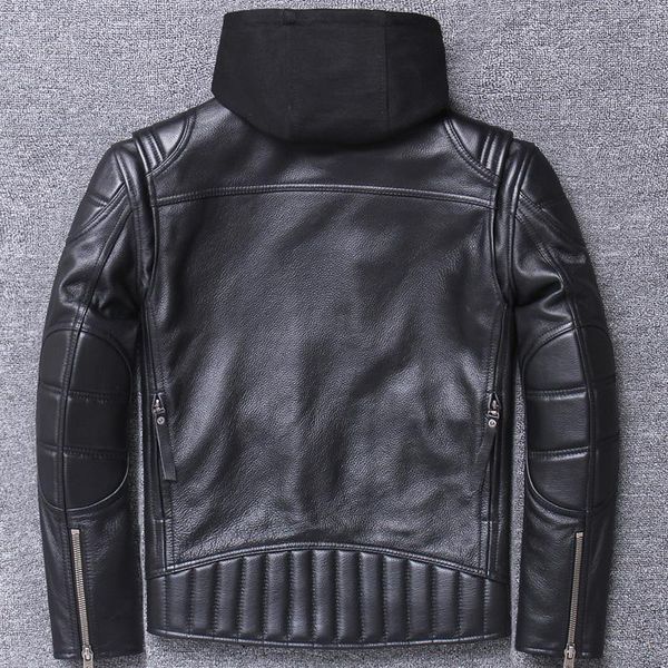 genuine clothing men's motorcycle layer cowhide jacket spring and autumn cycling wear hooded detachable leather & faux, Black
genuine clothing men's motorcycle layer cowhide jacket spring and autumn cycling wear hooded detachable leather & faux, Black