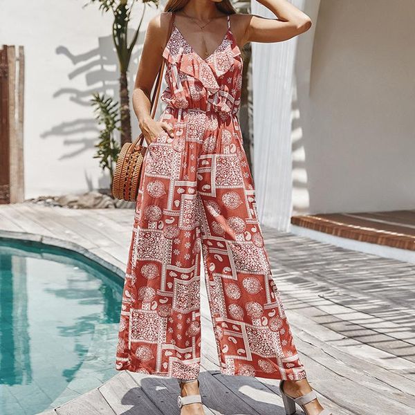 women's jumpsuits & rompers 2021 summer holiday floral print spaghetti strap women sleeveless v neck wide leg casual one piece overalls, Black;white
women's jumpsuits & rompers 2021 summer holiday floral print spaghetti strap women sleeveless v neck wide leg casual one piece overalls, Black;white