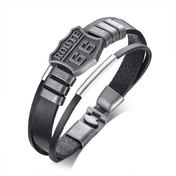 bangle 2021 european and american style route 66 leather alloy punk retro fashion domineering bracelet suitable for men, Black
bangle 2021 european and american style route 66 leather alloy punk retro fashion domineering bracelet suitable for men, Black