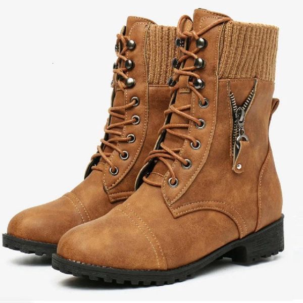 autumn winter women knitted ankle pu leather lace up boots botas mujer low heels platform vintage ladies shoes, Black
autumn winter women knitted ankle pu leather lace up boots botas mujer low heels platform vintage ladies shoes, Black
