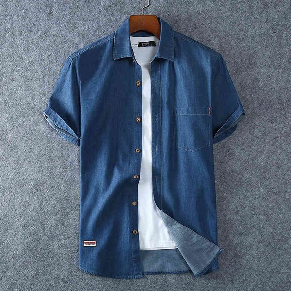 men's casual shirts blue denim short sleeve jean summer men cotton light plus size l-8xl toog, White;black
men's casual shirts blue denim short sleeve jean summer men cotton light plus size l-8xl toog, White;black