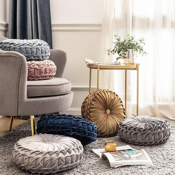 cushion/decorative pillow europe style velvet pleated round floor seat cushion pumpkin pouf soft throw home sofa decor back with core
cushion/decorative pillow europe style velvet pleated round floor seat cushion pumpkin pouf soft throw home sofa decor back with core