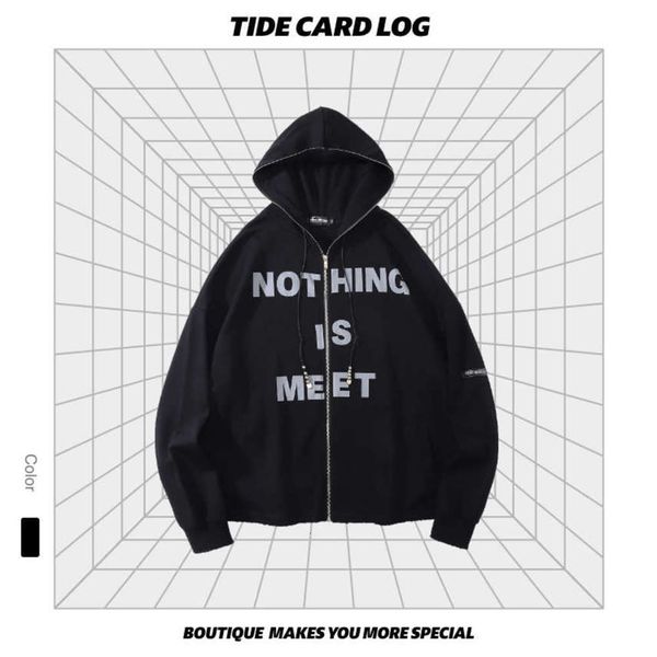 autumn and winter new high street dark gothic hoodie cloth printed zipper cardigan tide brand thin coat, Black
autumn and winter new high street dark gothic hoodie cloth printed zipper cardigan tide brand thin coat, Black