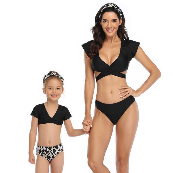 women biniki flutter sleeve mommy daughter swimwear set for kids children girls leopard summer family holiday outfit 210529, Blue
women biniki flutter sleeve mommy daughter swimwear set for kids children girls leopard summer family holiday outfit 210529, Blue