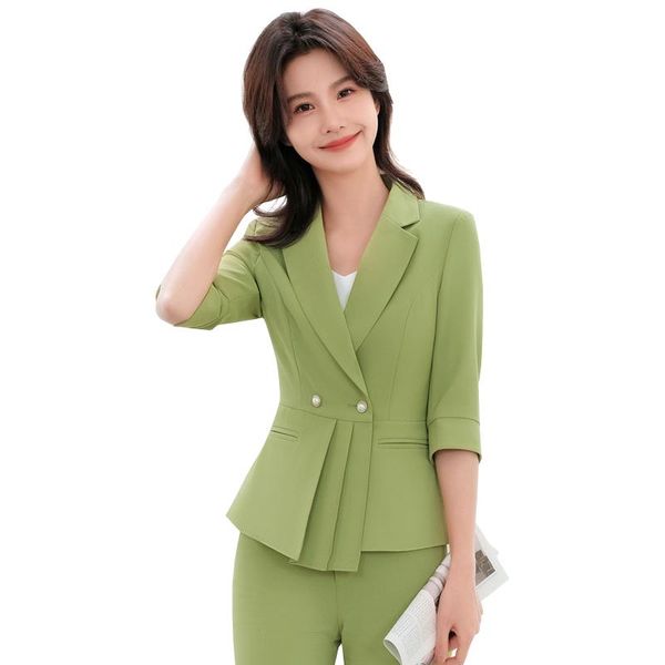 women's two piece pants ladies formal summer business work pant suit women single breasted ruffle blazer and trouser pink red green yel, White
women's two piece pants ladies formal summer business work pant suit women single breasted ruffle blazer and trouser pink red green yel, White