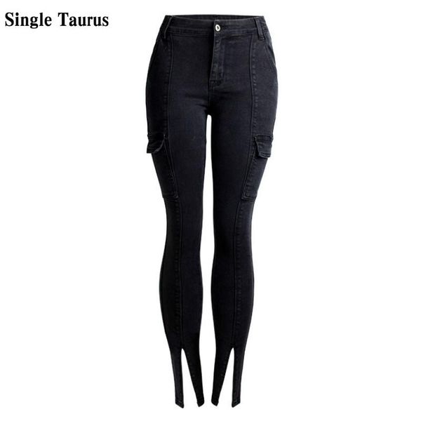women's jeans woman's side stripe pockets denim pants women office lady elegant high waist slim leg opening split skinny vaqueros, Blue
women's jeans woman's side stripe pockets denim pants women office lady elegant high waist slim leg opening split skinny vaqueros, Blue