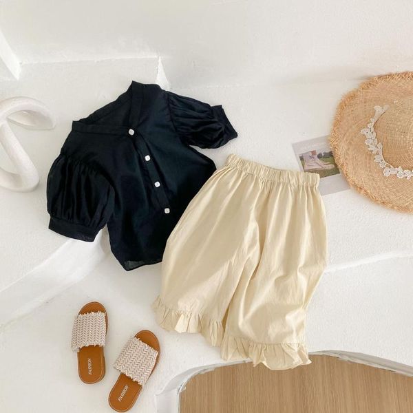 clothing sets kids clothes set girls black v-neck shirts + wide-leg pants with ruffle two piece baby lantern sleeve casual vacation outfit, White
clothing sets kids clothes set girls black v-neck shirts + wide-leg pants with ruffle two piece baby lantern sleeve casual vacation outfit, White