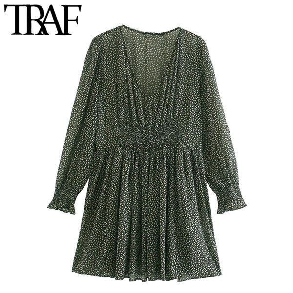 traf women chic fashion print ruffled mini dress vintage long sleeve with lining female dresses vestidos mujer 210415, Black;gray
traf women chic fashion print ruffled mini dress vintage long sleeve with lining female dresses vestidos mujer 210415, Black;gray