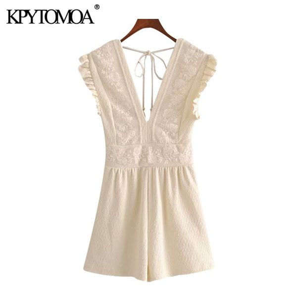 women chic fashion lace patchwork playsuits v neck sleeveless backless tied female short jumpsuits mujer 210420, White
women chic fashion lace patchwork playsuits v neck sleeveless backless tied female short jumpsuits mujer 210420, White