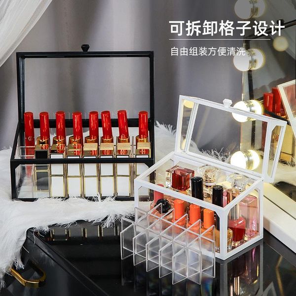 storage boxes & bins 18/24 grids glass makeup organizer with cover nail polish lipstick holder display rack case cosmetic organiser tool
storage boxes & bins 18/24 grids glass makeup organizer with cover nail polish lipstick holder display rack case cosmetic organiser tool