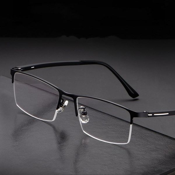 fashion sunglasses frames ultralight business titanium alloy glasses frame male half metal optical female prescription p9916, Black
fashion sunglasses frames ultralight business titanium alloy glasses frame male half metal optical female prescription p9916, Black