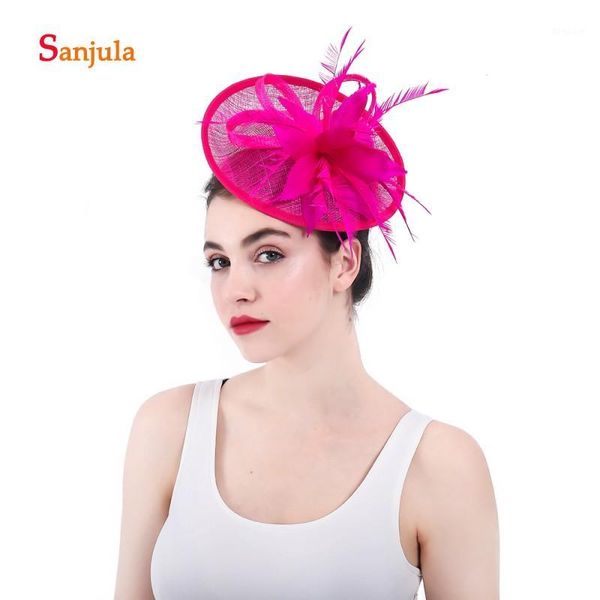 fuchsia linen hats for women feathers round shape bridal wedding hair accessories with hairpins pamelas sombreros bodas h631
fuchsia linen hats for women feathers round shape bridal wedding hair accessories with hairpins pamelas sombreros bodas h631