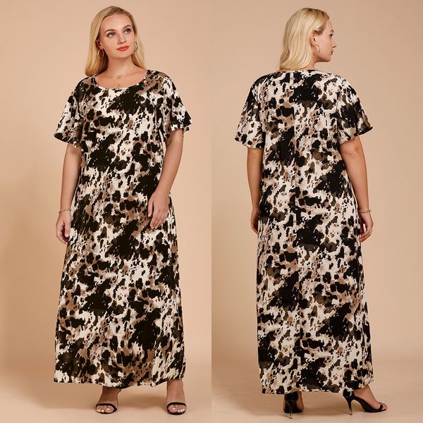 plus size dresses dress woman summer o neck short sleeve printing vintage loose maxi long women clothing, Black
plus size dresses dress woman summer o neck short sleeve printing vintage loose maxi long women clothing, Black