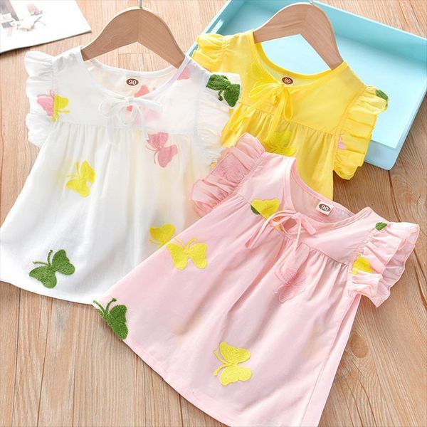 girls summer clothing shirt childrens cotton little girl babys korean embroidered cool, White;black
girls summer clothing shirt childrens cotton little girl babys korean embroidered cool, White;black