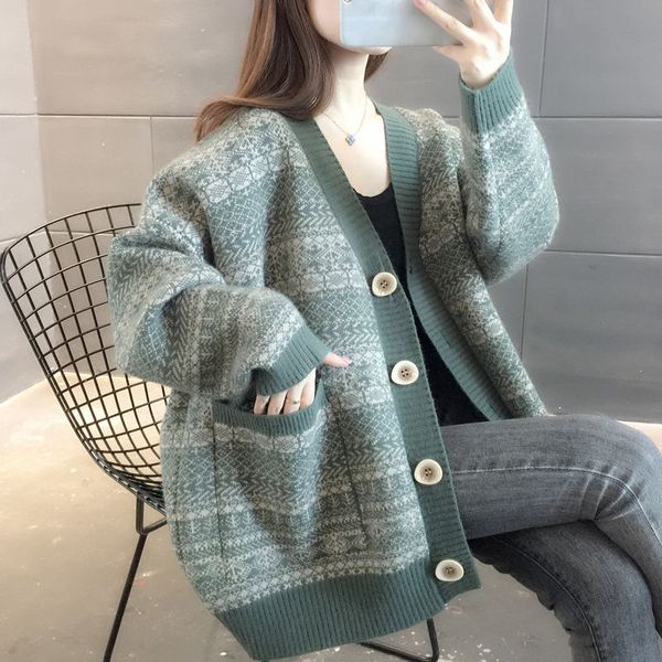 women's jackets autumn women in knitted or crocheted blouses with low-cut v-impression deep sleeve cardigan lady loose p647 q4na, Black;brown
women's jackets autumn women in knitted or crocheted blouses with low-cut v-impression deep sleeve cardigan lady loose p647 q4na, Black;brown
