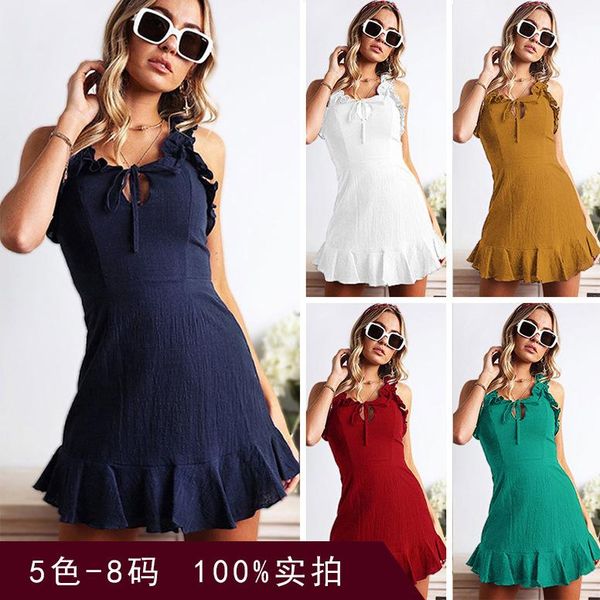casual dresses women's summer ruffled sleeveless dress 2021 short solid color loose square neck strap plus size, Black;gray
casual dresses women's summer ruffled sleeveless dress 2021 short solid color loose square neck strap plus size, Black;gray